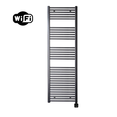 Sanicare HPW Elektrische Radiator - 172x45cm - 920W - wifi - thermostaat - zwart - rechtsonder - gunmetal (antraciet)