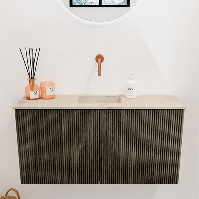 Mondiaz JOYA-DLUX 80cm toiletmeubel - kleur Shadow - Wastafel FAYE positie Midden Zonder kraangat kleur Frappe.