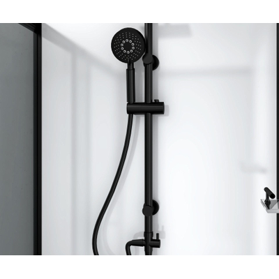 Marina cabine de douche - 120x90cm - y compris garniture de douche - noir