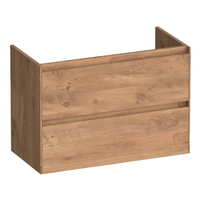 BRAUER Inspire wastafelonderkast ondiep 80 2 softclose lades - greeploos - 1 sifon uitsparing - Chateau