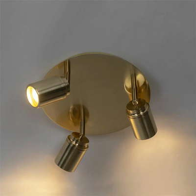 QAZQA Ducha badkamer plafondlamp - 25x25cm - 3 spots - IP44 - messing (goud)