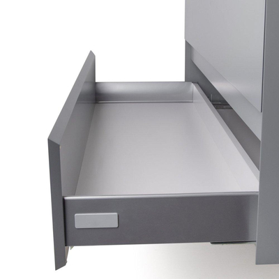 INK Wastafelonderkast - 100x45x52cm - 2 lades - greeploos - MDF lak - Mat grijs