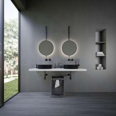 Ideavit Solidthin waskom - 40x40x12.5cm - Solid surface - Rond - Mat Zwart