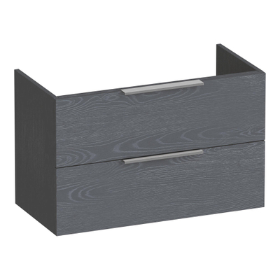 BRAUER Elevate wastafelonderkast ondiep 80 excl. opleggrepen 2 softclose lades en 1 sifon uitsparing - Timber Grey