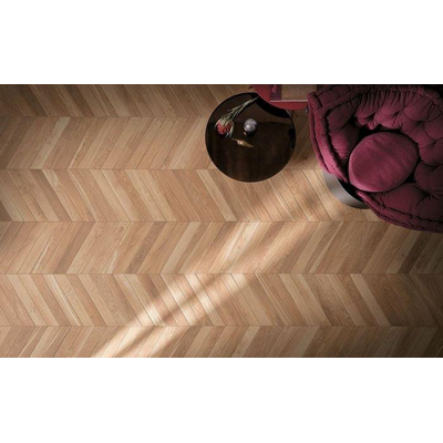 ÉCHANTILLON Terravito Elmare carreau mural et de sol - 7.5x45cm - 9mm - Rectangulaire - Imitation bois - Natural Chevron Mat