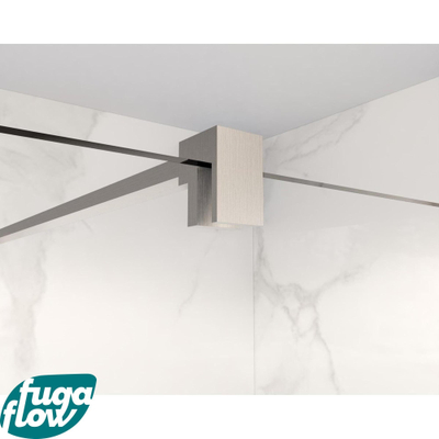 FugaFlow Eccelente Vetro douche à l'italienne salle de bain tige de stabilisation prolongée 200cm détachée incl. matériel de fixation - inox brossé