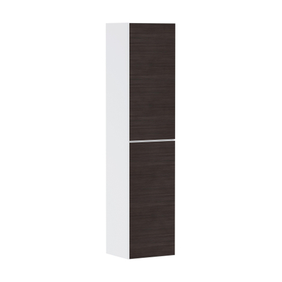 Hansgrohe Xevolos E Armoire haute - 176x40x37cm - 2 portes - façade dark oak - ouverture par pression - charnière droite - matt white