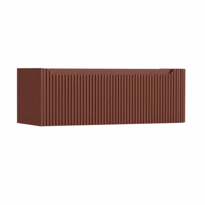 H&R Badmeubelen Juice Wastafelonderkast - 120x45x40cm - rechterhoek afgerond - 3D-front - 1 lade - geïntegreerde greep - terra mat