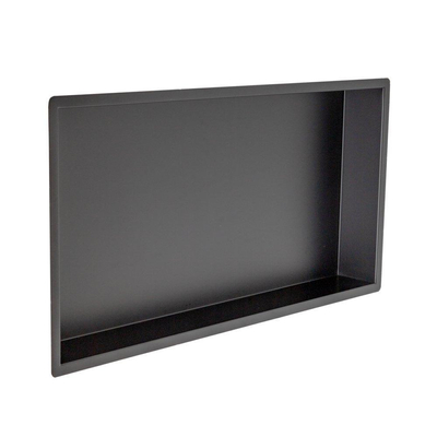 Saniclass Hide luxe inbouwnis - 30x60x10cm - met flens - zwart mat