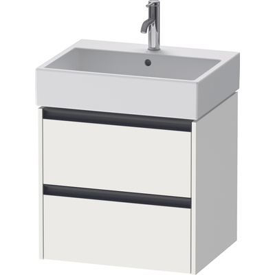 Duravit Ketho.2 Wastafelonderbouwkast - met 2 laden - 58.4x46x54.9cm - met grepen antraciet - wit mat
