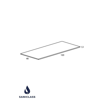 Saniclass Tops Plan de dessus - 120x1.5x46cm - chêne chaud
