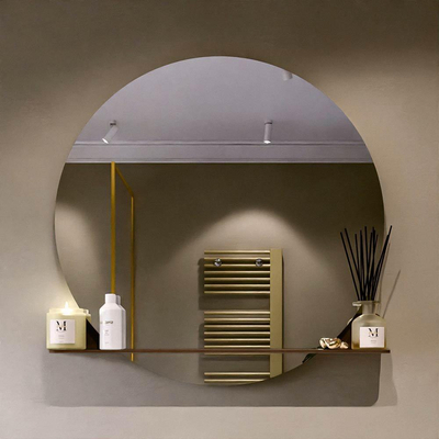 Miroir de salle de bain Mondiaz SPOT - rond 100cm - plan de miroir - couleur Rouille