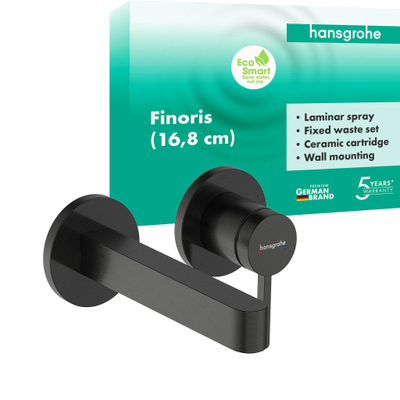Hansgrohe Finoris wastafelkraan - inbouw - eengreeps - brushed black chrome (zwart)