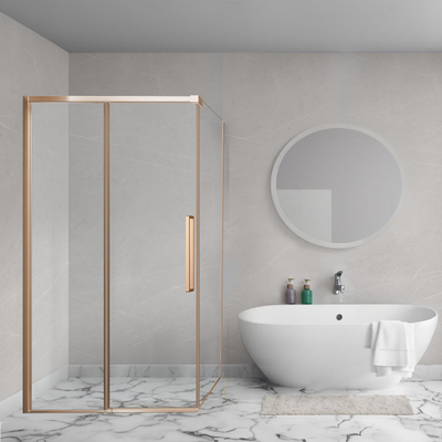 Aqua Vista Lokla Cuadra paroi latérale - 90x200cm - incl. kit de montage - pour cabine de douche - cuivre brossé