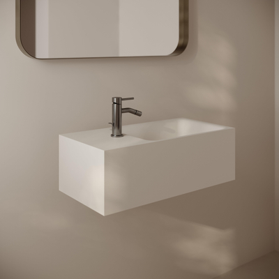 Ideavit Solidtetris Vrijhangende Wastafel - 60x30x20 - solid surface - wit mat