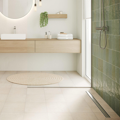 Hansgrohe RainDrain Compact Douchegoot - 90cm - standaard installatie - brushed stainless steel