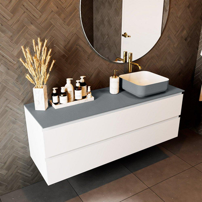 Mondiaz TOP 46 Topblad - 140x46x0.9cm - geschikt voor afdekplaat - Solid surface - Plata