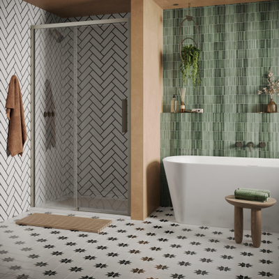 Crosswater Asura Porte coulissante - 8mm - 120cm - Inox