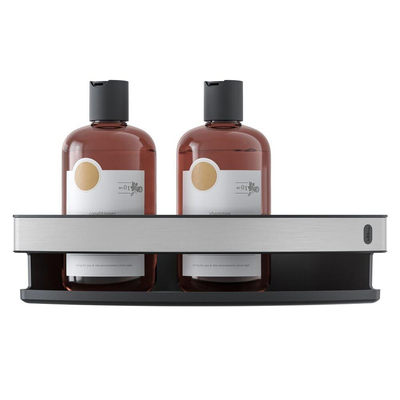 Tiger Carv Panier de douche - 21x21x7cm - modèle d'angle - acier inoxydable brossé/noir