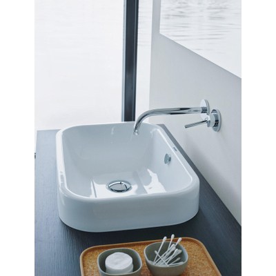 Duravit Happy d.2 opzetwastafel 60x40cm zonder kraangat met overloop wit