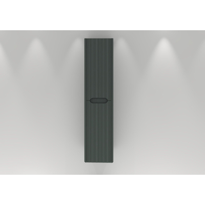 H&R badmeubelen Juice Hoge Kast - 40x35x170cm - met ronde hoeken - 3D-front - 2 deuren - rechtsdraaiend - petrol mat