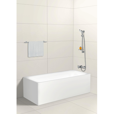 Hansgrohe Crometta Glijstangset - met Crometta Vario - handdouche - met 2 straalsoort - met Casetta zeepschaal 65c - wit chroom