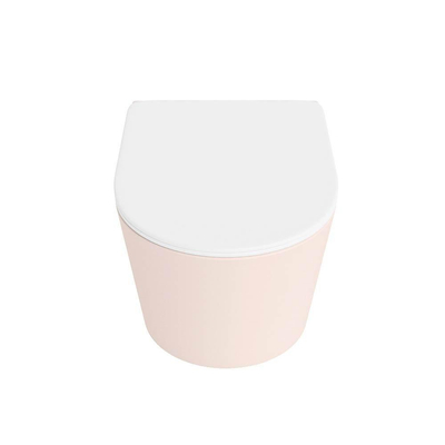 MONDIAZ LAVIE wandclosetpack - 36x53cm - diepspoel - rimless - Rosee (roze) - softclose - quick-release - toiletzitting - Talc (white)
