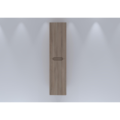 H&R badmeubelen Juice Hoge Kast - 40x35x170cm - met ronde hoeken - 2 deuren - rechtsdraaiend - rockford oak