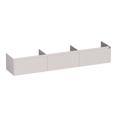 BRAUER Embrace Wavy wastafelonderkast 220 met 3 softclose lades - greeploos - 0 sifon uitsparingen - mat zand
