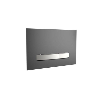 FugaFlow Eccelente Press Toiletset - 48.5x36x32cm - diepspoel - spoelrandloos - inbouwreservoir - softclose - quickrelease - toiletzitting - gunmetal metalen bedieningsplaat - wit