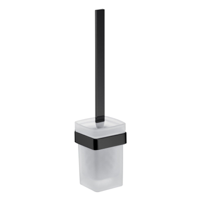 Emco Loft Garniture de balai de WC avec insert en verre L noir