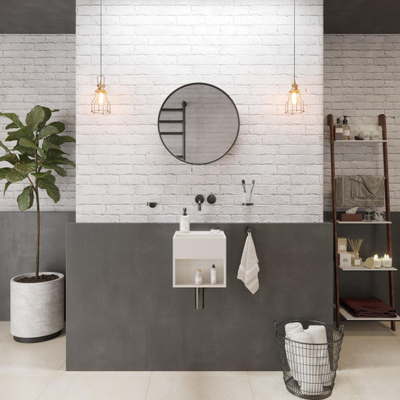 Ideavit Solidbliss Lavabo standard Rectangulaire 30x30x28cm sans trou pour robinet Solid surface Blanc mat