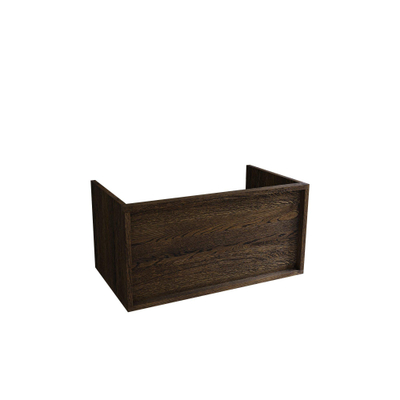 Saniclass Holz Frame Meuble de salle de bain - 80x45x40cm - lavabo en céramique blanc - 1 vasque - sans trous de robinet - 1 tiroirs - Charcoal
