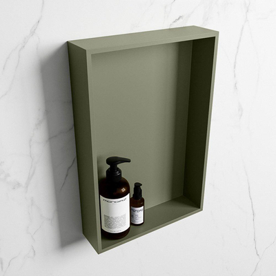 Mondiaz Easy nis 29.5x44.5x8cm - inbouw/opbouw - 1 open vak - Solid surface - Army