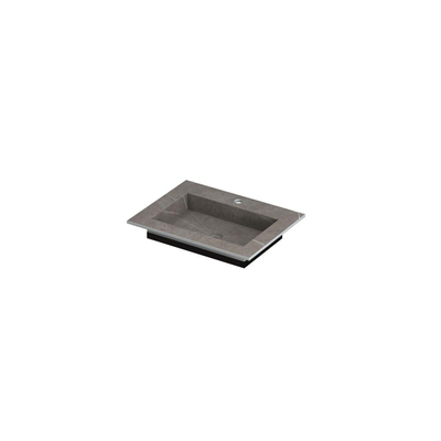 INK Post wastafel - 60x45x1cm - 1 wasbak - 1 kraangat - keramiek Armani grey mat
