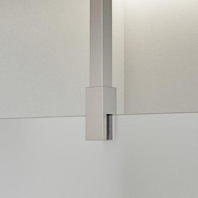 FortiFura Galeria inloopdouche - 110x200cm - mat glas - plafondarm - geborsteld RVS