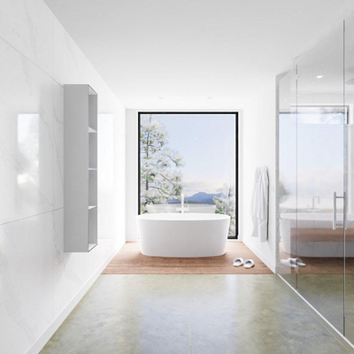 Mondiaz Lagom Niche de salle de bains collé sans joints 150x30x22cm Solid Surface Urban à encastrer ou à accrocher