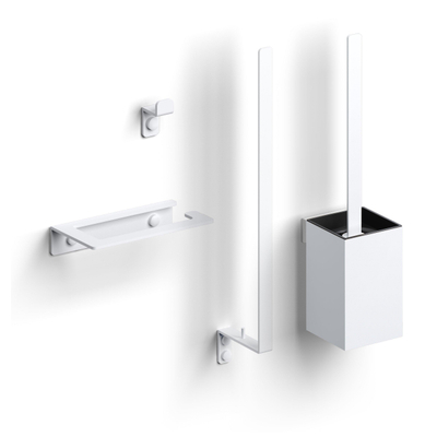 Clou Fold toilet accessoireset mat wit