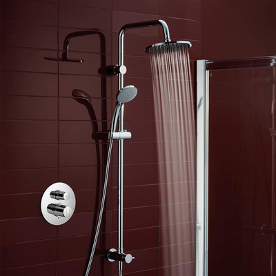 Ideal Standard Idealrain Colonne de douche pour robinet mural avec douchette et douche de tête et barre de douche chrome
