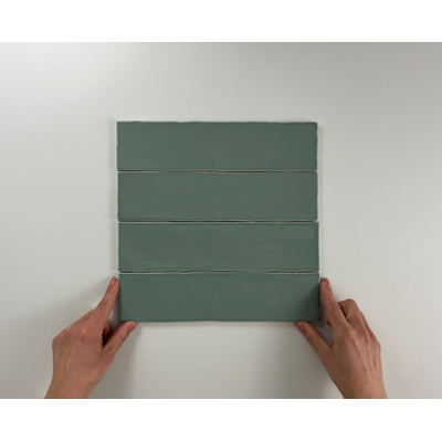 ÉCHANTILLON Terravito Pavero carreau mural - 7,5x30cm - 8,6mm - Rectangulaire - Vert mat