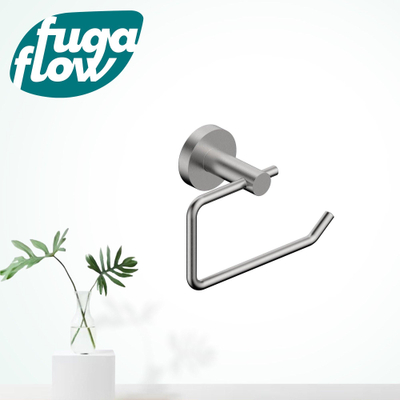 FugaFlow Eccelente Acces Toiletrolhouder - zonder klep - rond - Geborsteld RVS PVD