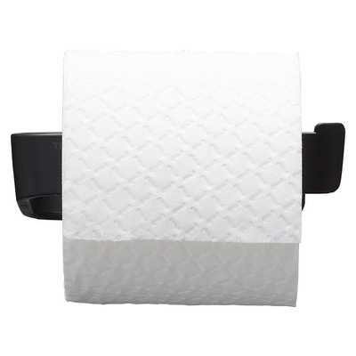 Tiger Tess Toiletrolhouder - zonder klep - zelfklevend/boren - zwart