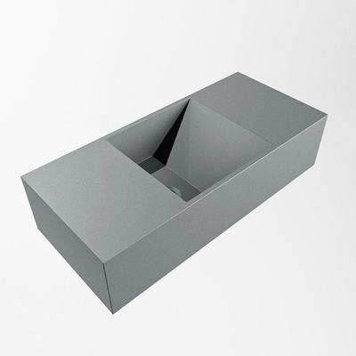 Mondiaz TYNE Fontein - 50x23x12cm - wasbak Links - zonder kraangaten - solid surface - Plata