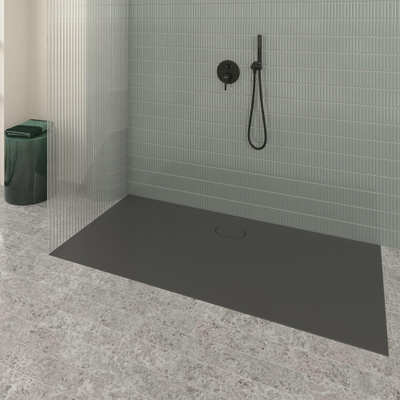 Villeroy & Boch Ecora douchebak - 170x80x3.5cm - afvoer lange zijde - anthracite (antraciet)