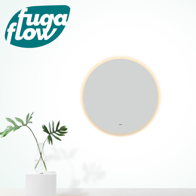 FugaFlow Eccelente Arredo Miroir rond diamètre 60cm avec éclairage LED indirect, chauffe-miroir et interrupteur touch