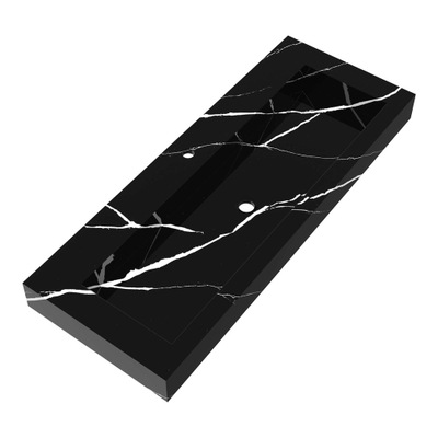 BRAUER Coral lavabo - 120x46x10cm - 1 cuve - 1 trou de robinet - composite - effet marbre - Nero Marquina