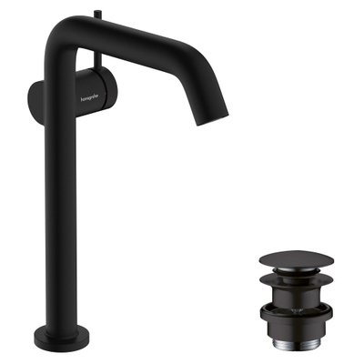 Hansgrohe Tecturis S Ensemble de robinet mélangeur - coolstart - bonde de vidage - 16,7 cm bec - noir mat DESTOCKAGE