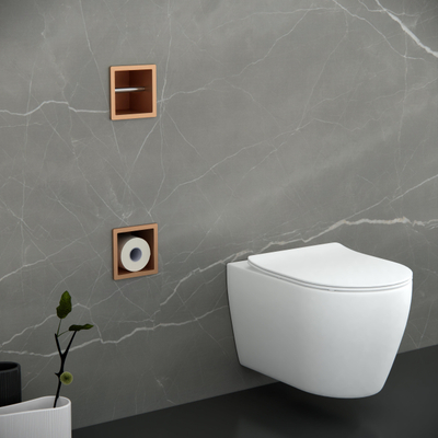 FugaFlow Eccelente Acces Inbouw Reserve- en toiletrolhouder - Geborsteld koper PVD (Koper)