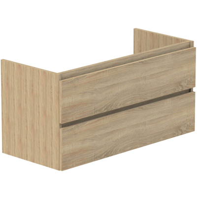 Thebalux beat 45 opliggend - onderkast lade hout greeplijst in kleur meubel ribbd navarro eiken 2x