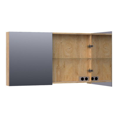 BRAUER Impress armoire de toilette – 119 x 70 x 15 cm – 2 portes, portes-miroir double face – Forest Tan